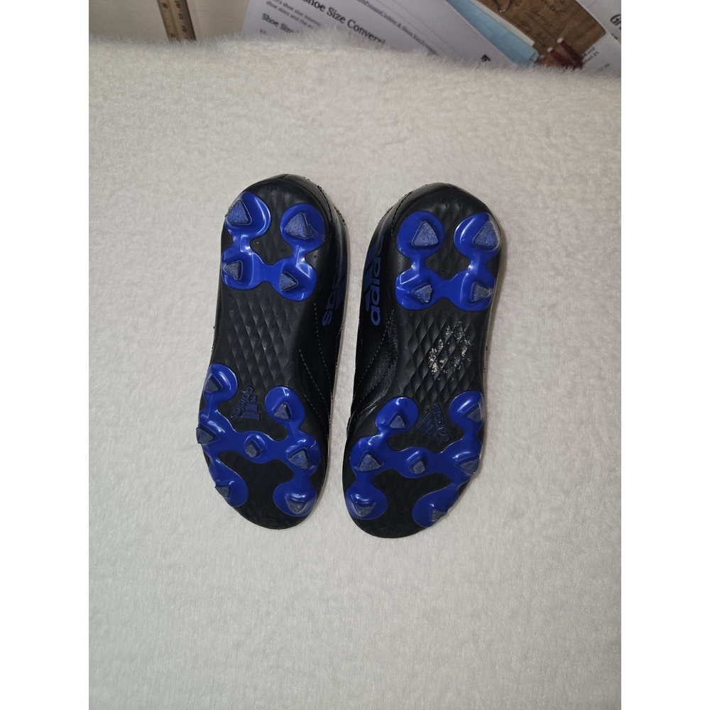 Adidas Kids Bolero VII FG J FV2894 Lace Up Black Blue Soccer Cleats Shoes Sz 12k - Picture 4 of 6